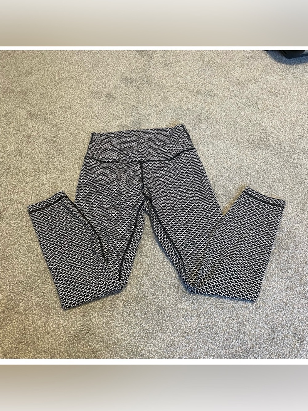 Black and White Geometric Print Lululemon Leggings